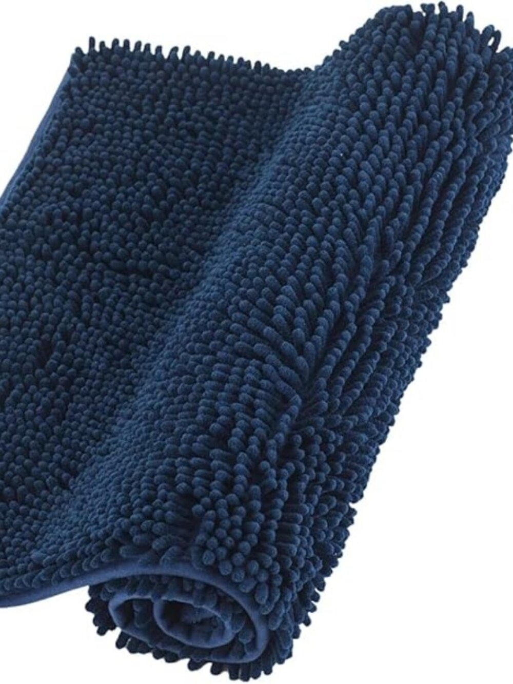 Chenille Bathroom Rugs Non Slip Bath Bathroom Accessories (Navy, 20" x 32")